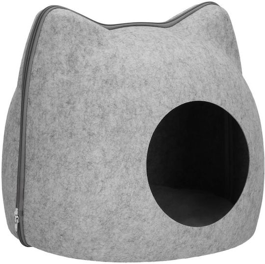 Cat Dog Bed Soft Fluffy Non-slip Detachable Pillow 38x36x36 Cm Gray