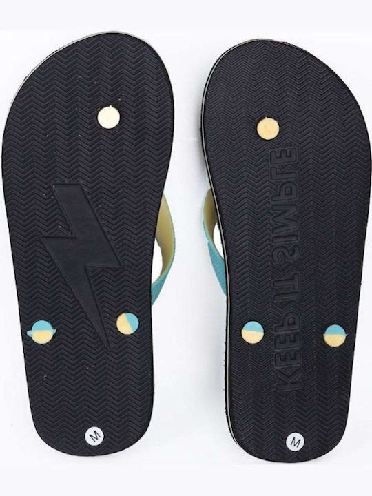 191.EM95.03 Men's Flip Flops Black / Mist / Pale Yellow