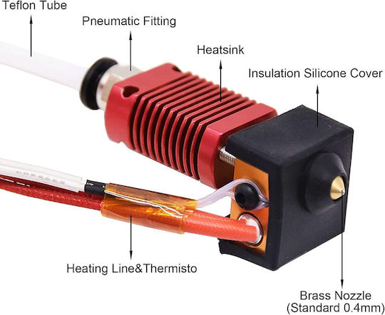 Kit de Actualizare 3D Tip Mk8 24V Hotend Extruder Tub Teflon Creality Ender-3 Ender 3 V2 Ender 3 Pro