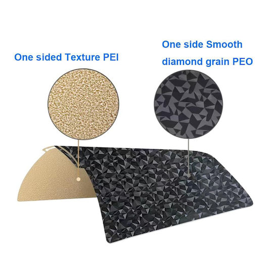 Double-sided Printing Surface 3d Printer Textured Smooth 257.5x257.5 Mm Pei Peo Plate Flexible Compatible Bambu Lab X1 P1p P1s