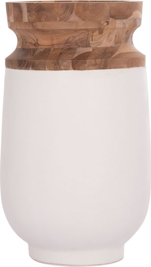 HomeMarkt Decorative Vase Linter White 34x34x60cm