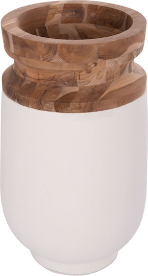 HomeMarkt Decorative Vase Linter White 34x34x60cm