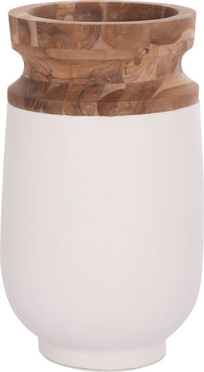 HomeMarkt Decorative Vase Linter White 34x34x60cm