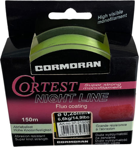 Cormoran Cortest Night Line Angelschnur 150m Grün 0,28mm