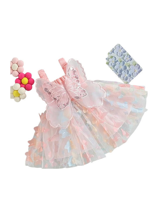 Children's Dress Sleeveless Tulle Pink
