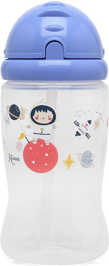 Kiokids Space Детска Бутилка За Вода Силиконова със Сламка 350ml
