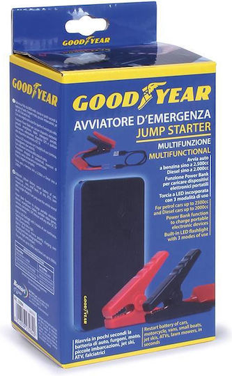 Goodyear Portable Car and Motorcycle Battery Jump Starter 8000mAh with Power Bank USB Flashlight 12V