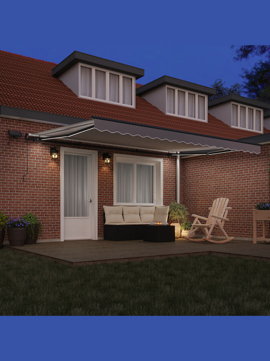 vidaXL Cort Terasă Cu LED Gri 4.5x3m