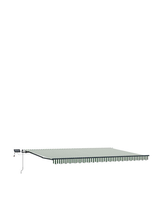 vidaXL Cort Terasă Cu LED Verde 5x3m