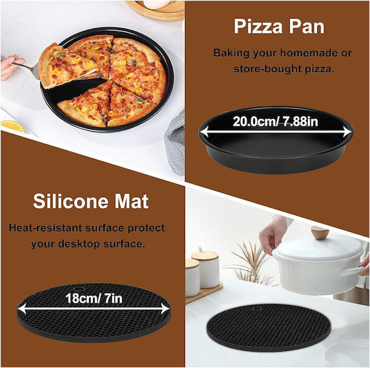 Set de Accesorii pentru Air Fryer de 15 Piese Compatibil cu Modele de 5.5 litri Inclusiv Forme de Copt Tava pentru Pizza Spatula Clesti Protecție din Silicon Universal