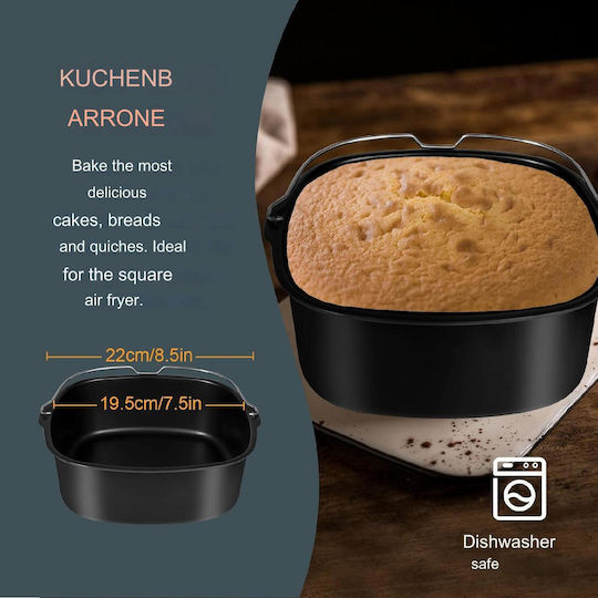 Set de Accesorii pentru Prăjitoare cu Aer 6 Piese Compatibile cu Modelele Cosori Airfryer 5.5 L Xxl 5.5 Litri Piatra Pătrat Xl Tava de Copt Grătar Hârtie de Copt Pincet Suport din Silicon