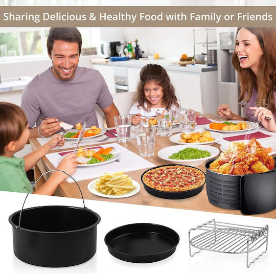 Accesorii Pentru Prăjitoare Cu Aer Set De 16 Bucăți Compatibile Cu Modelele Airfryer 4.2l-5.8l Tăvi De Copt Pentru Pizza Tava De Copt Rafturi Pentru Grătar Hârtie Pergament Spatulă Clești Siliconate Protecție