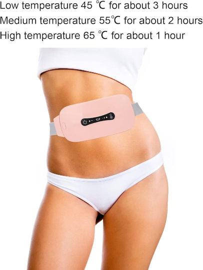 Centură De Masaj Abdominală Încălzire Vibrații 3 Niveluri De Încălzire 3 Setări De Masaj Anti-durere Menstruală Ciclu Suport Lombar Portabil Roz