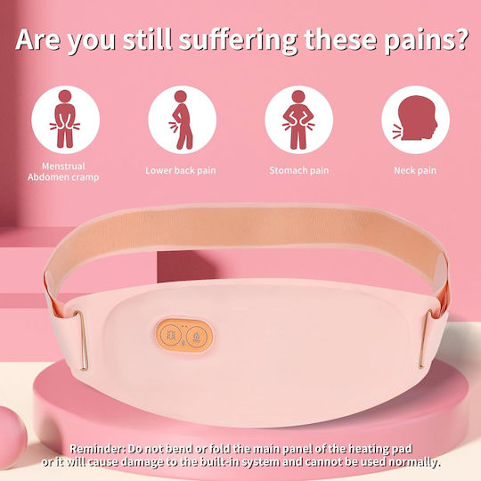 Centură Abdominală Bluetooth Dispozitiv De Masaj Cu Încălzire Anti-durere Menstruală Ciclu Suport Lombar Control Aplicație 3 Niveluri De Căldură 5 Moduri De Vibrație Reîncărcabilă Piersică