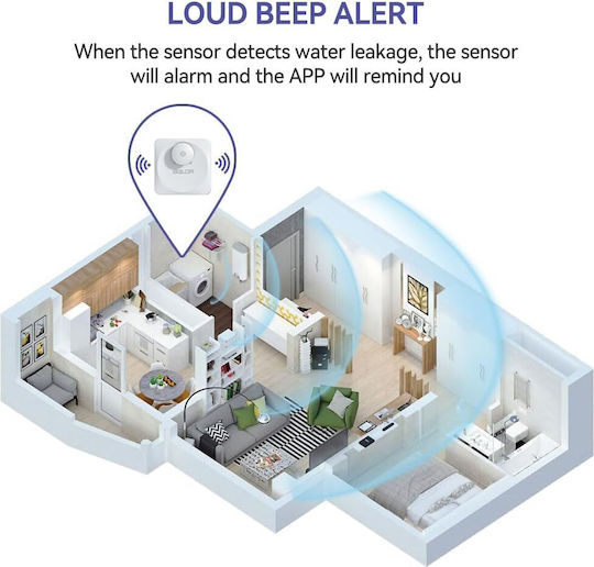 Detector Wireless De Inundații Cu Baterie Wi-Fi Cu Sirenă