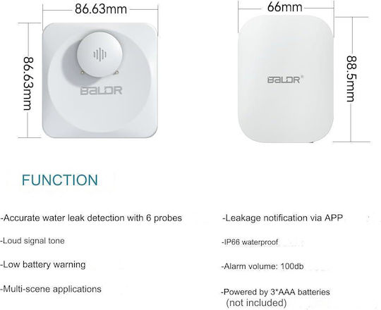 Detector Wireless De Inundații Cu Baterie Wi-Fi Cu Sirenă