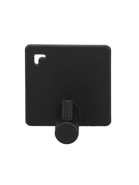 Άγκιστρο Μπάνιου Μονό με Βίδες ​4.5x4.5cm Μαύρο
