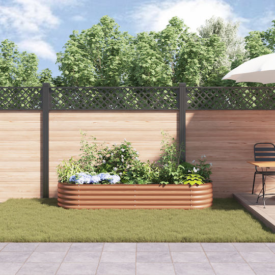 vidaXL Γλάστρα Μεταλλική Καφέ 240x80x44εκ.