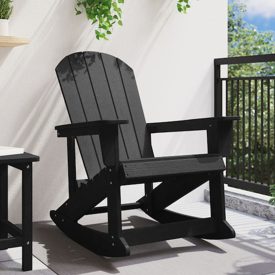Rocking Chair Plastic Black 73.5x92x90cm