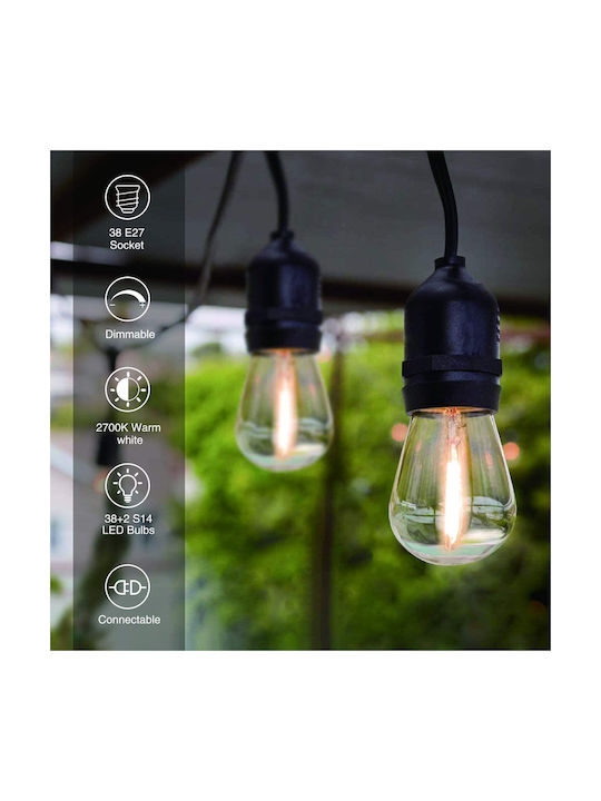 Garland Lights Exterior 39m
