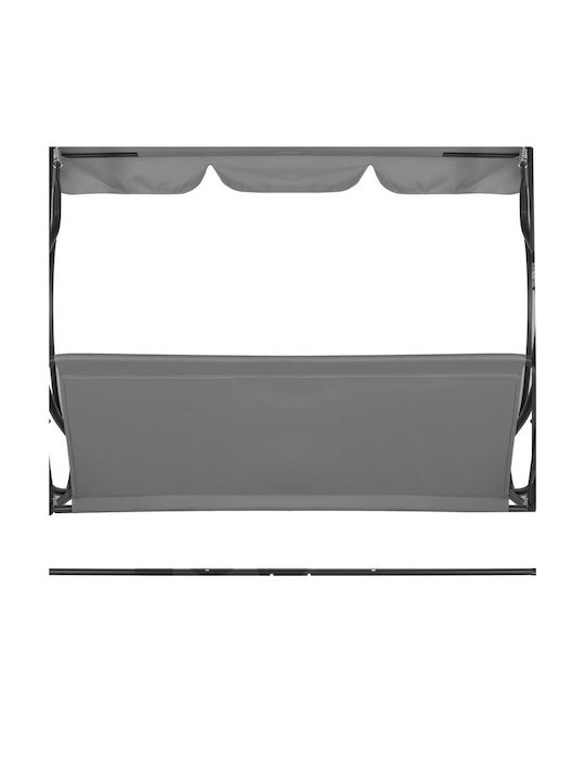 Perna Swing Cushion De Grădină Cu Spătar Din Pânză Gri 90x110cm