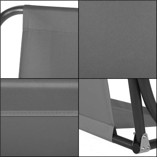 Perna Swing Cushion De Grădină Cu Spătar Din Pânză Gri 90x110cm