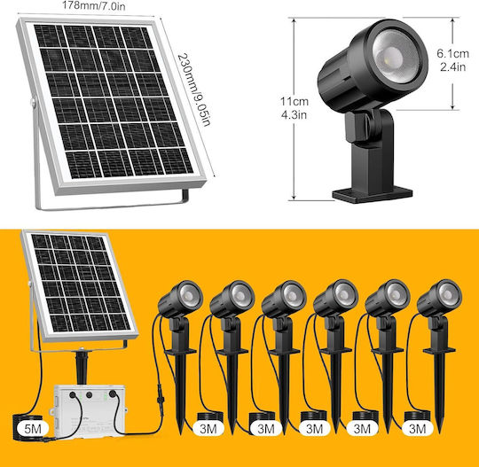 Set 6 Lămpi Solare RGB cu Telecomandă IP66