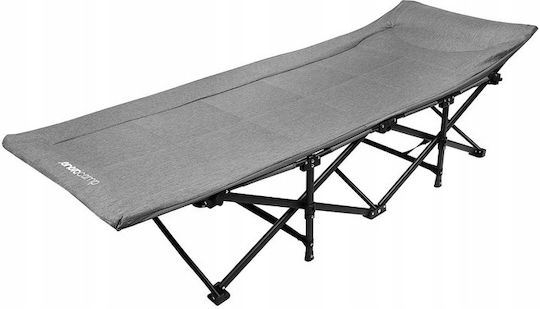 Folding Guest Bed Campaign Single Gray 190x70x37cm