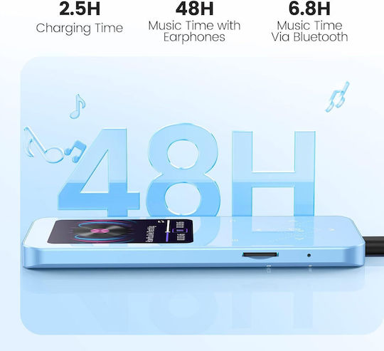 MP3 Player (32GB) με Οθόνη 2.4" Μπλε X001LN27X1