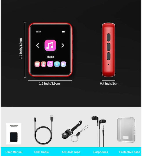 MP3 плейър (32GB) с Екран 1.8" Червен X00112DK81