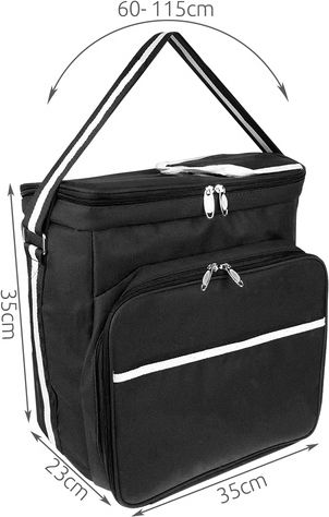 Geantă Izolată Termic Picnic Camping Tecos 18l Impermeabilă Neagră Dimensiuni 35x23x35 Centimetri