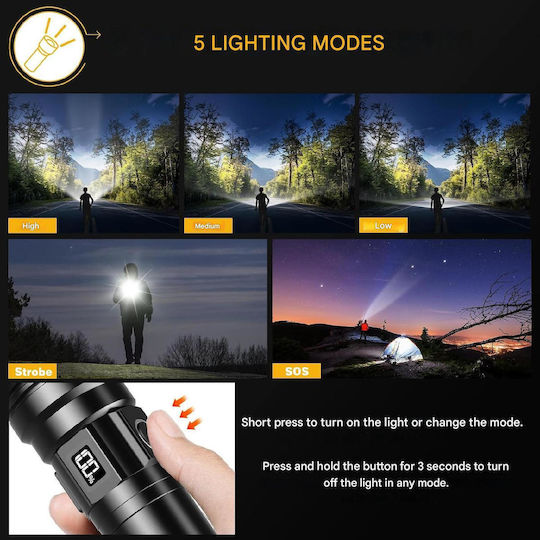 Lumină de lucru și de sit, cu baterie Lanternă LED Lumini de lucru și de sit, IPX6 Aluminum Flashlight