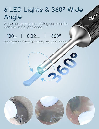 Wifi Otoscope 1080p Camera Led Light 360° Angle Usb-c Charging Ear Wax Cleaning Device Ip67 Waterproof iOS Android