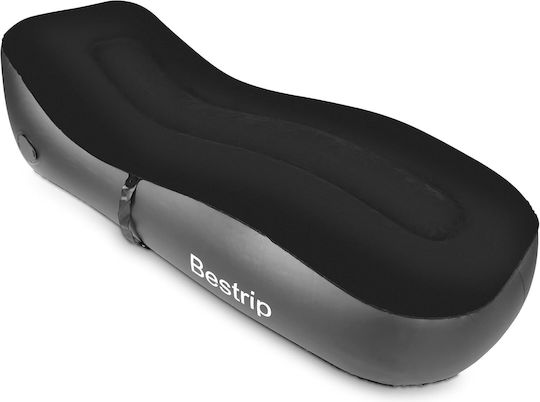 Saltea Gonflabilă cu Pompa Integrată 180 X 70 X 50 Cm Capacitate 150 Kg Design Ergonomic Camping Utilizare Interioară și Exterioară Negru