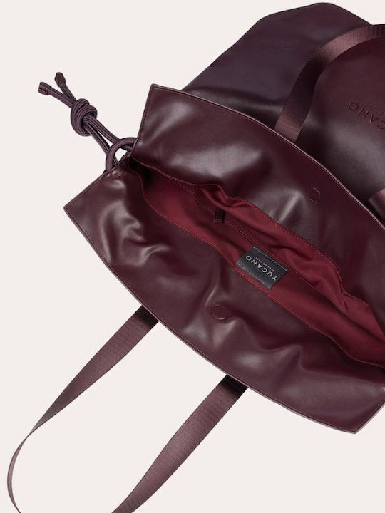Δερμάτινη Γυναικεία Shopper Τσάντα Μπορντό