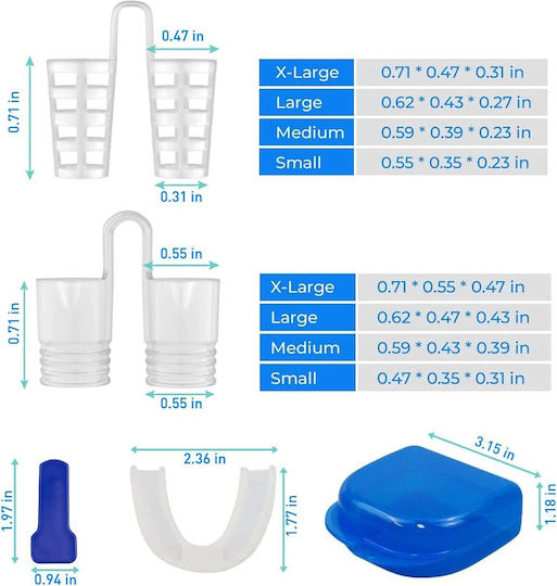 Anti-snoring Device Set 8 Nasal Dilators Mouthguard Bruxism Protection Made Of Silicone For Better Breathing And More Restful Sleep