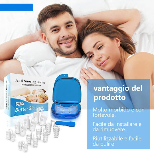 Anti-snoring Device Set 8 Nasal Dilators Mouthguard Bruxism Protection Made Of Silicone For Better Breathing And More Restful Sleep