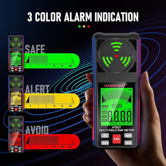 3 În 1 Detector De Radiație Măsoară Câmp Electric Ef Semnale Câmp Magnetic Mf Radiație Electromagnetică Digital Afișaj Sunet Avertizare Detector Fantomă Oprire Automată Ușor De Folosit
