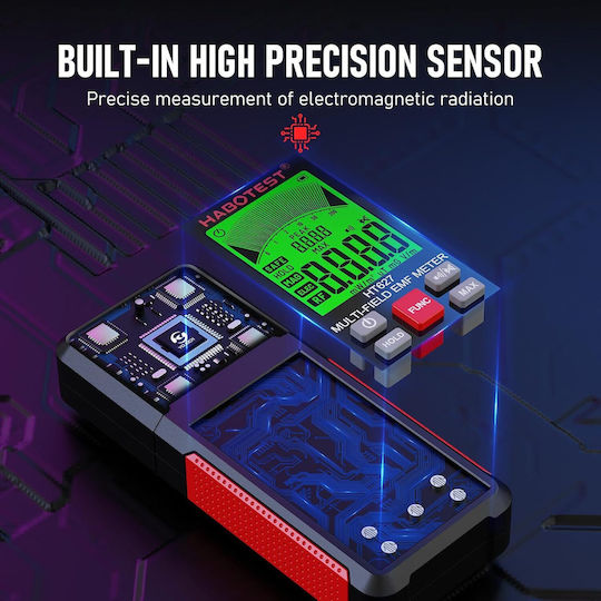 3 În 1 Detector De Radiație Măsoară Câmp Electric Ef Semnale Câmp Magnetic Mf Radiație Electromagnetică Digital Afișaj Sunet Avertizare Detector Fantomă Oprire Automată Ușor De Folosit