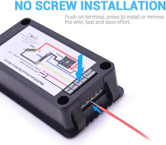 Digital Panel Wattmeter Voltmeter Ammeter Shunt Connection Wires Dc 0-200v 100a Black