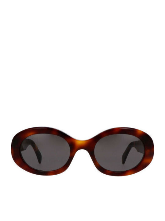 Celine Damen Sonnenbrille mit Braun Schildkröte Kunststoff Gestell und Gray Linse cl40194u-53A
