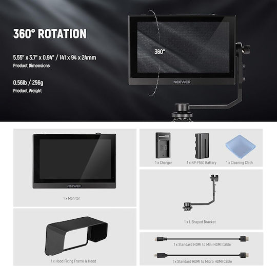 Field Monitor B0CGT95GN6 5.5" Touchscreen IPS Full HD