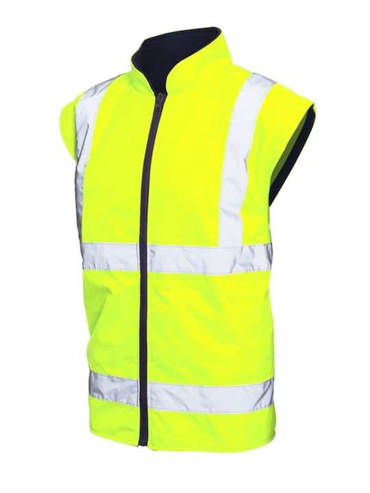 Active Gear Astral Work Jacket Reflective Heated Softshell Cold with Removable Fleece Lining and Detachable Hood Yellow