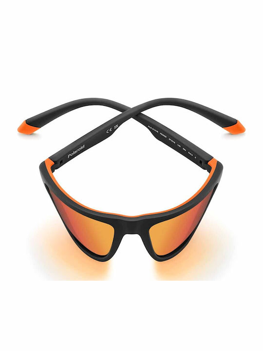Polaroid Unisex Ochelari De Soare Cu Ramă Neagră Din Plastic Și Lentilă Polarized Portocalie Oglindă PLD2141/S RC2/OZ
