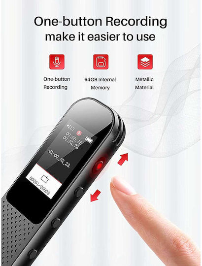 Voice Recorder Digital X001GX5CSN με Eσωτερική Μνήμη 64GB