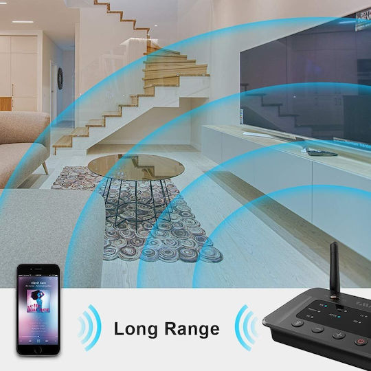 Bluetooth 5.3 Transmitter Empfänger Wireless Aptx Hd Adapter Geringe Latenz Verbindung Zwei Geräte Gleichzeitig Bypass-Modus 70-Meter-Reichweite Multifunktionaler Schwarzer