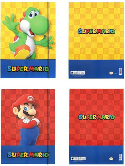 Folder Elastic Super Mario Red Blue 2 Types Assortment