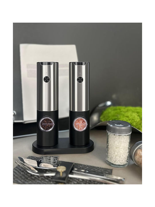 Set Electric Râșnițe Condimente Inox 2buc