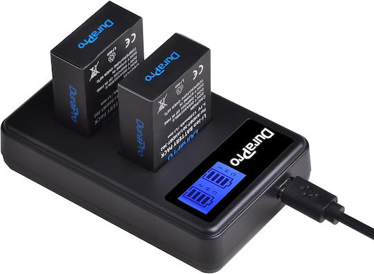 Set 4 Baterii de 1250mAh Încărcător Dual USB cu Ecran LCD pentru GoPro Hero 3, GoPro Hero 3+ Edition Silver, Hero 3 White Edition, Hero 3 Black Edition, Gopro Hd Hero 3+ Black Edition Ahdbt-301 Ahdbt-302
