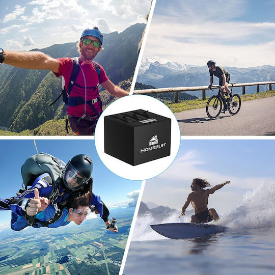 Set 3 Baterii de 1500 Mah Pentru Gopro Hero 8 Hero 7 Hero 6 Stație de Încărcare 3 Sloturi Indicator LCD Cablu USB Port USB C Compatibil Gopro Hero 8 Black Hero 7 Black Hero 6 Black